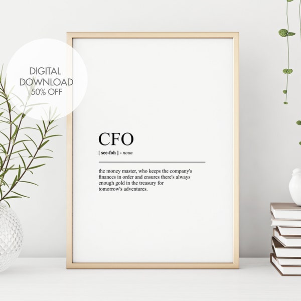 CFO Definition Print | CFO Funny Wall Art | Chief Financial Officer Dictionary Print | Humorous Definition Wall Art | Office Wall Decor