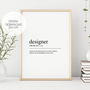 Designer Definition Print | Designer Dictionary Art | Designer Quote Art| Funny Humour Prints | Dictionary Posters | Instant Download