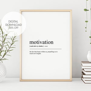 Definição de Motivação Imprimir | Arte de citação de motivação | Impressão Mental | dicionário pôster | Arte de parede motivacional | Download Digital Instantâneo