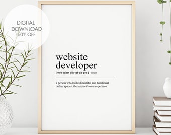 Website Developer Definition Print | Web Developer Funny Print | Perfect Gift for Him | Fun Print | Humour Print | Instant Digital Download