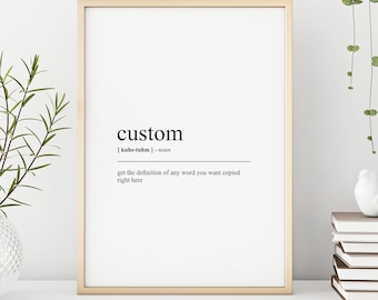 Custom Definition Print | Personalized Definition Wall Art | Dictionary Prints | Funny Prints | Home Decor | Made to Order Digitial Download