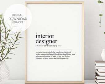 Interior Designer Funny Definition Print | Interior Designer Wall Art | Funny Print | Office Room Wall Decor | Instant Digital Download