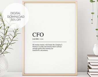 CFO Definition Print | CFO Funny Wall Art | Chief Financial Officer Dictionary Print | Humorous Definition Wall Art | Office Wall Decor