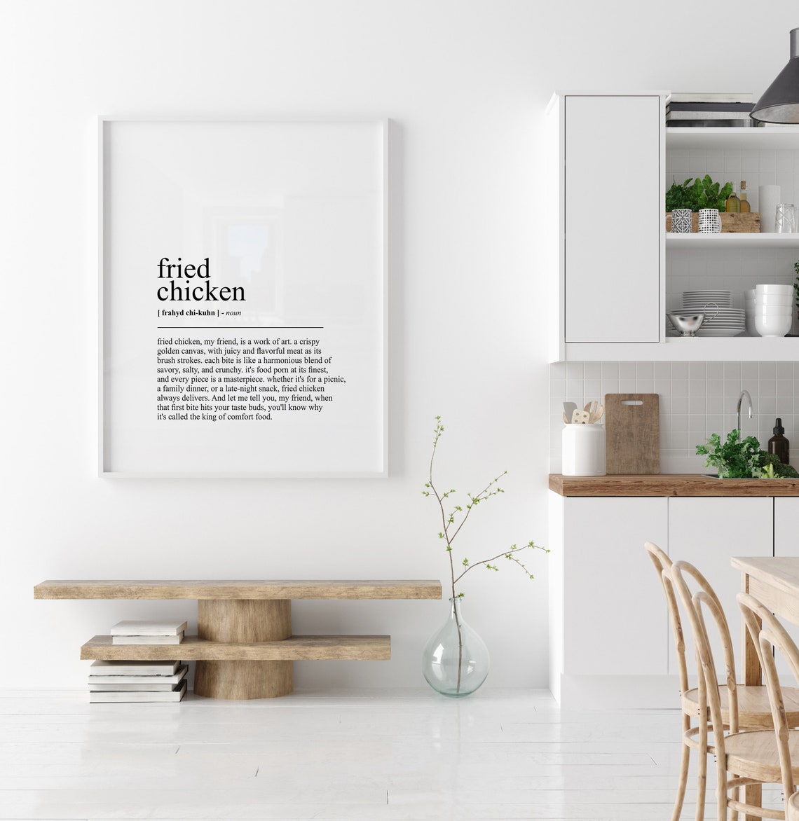 Fried Chicken Definition Print Fried Chicken Funny Kitchen Etsy