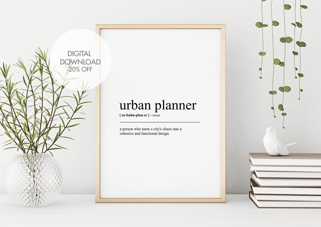 Urban Planner Definition Print Urban Planner Dictionary Art Etsy