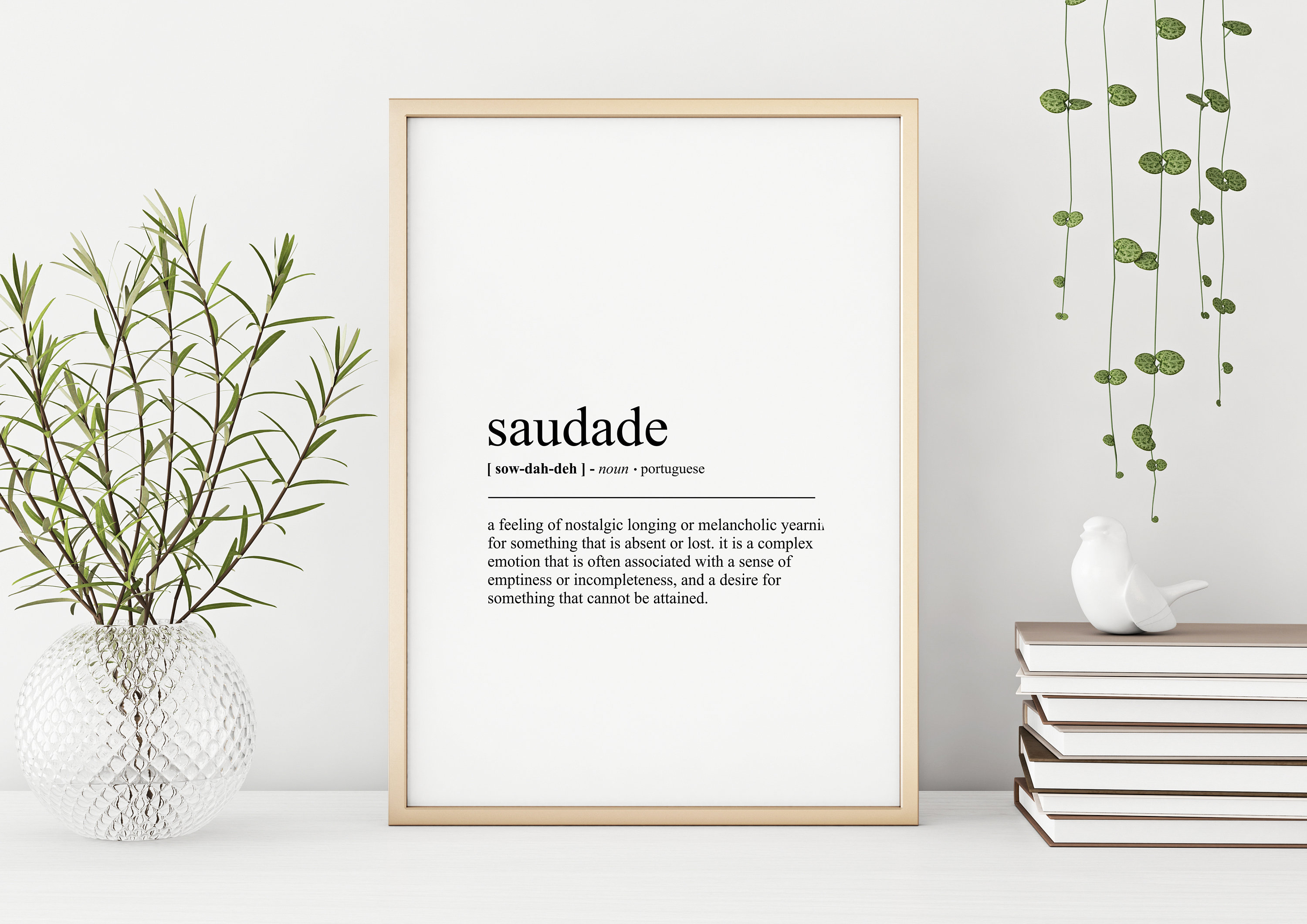 Saudade Definition Wall Art Printable Wall Decor