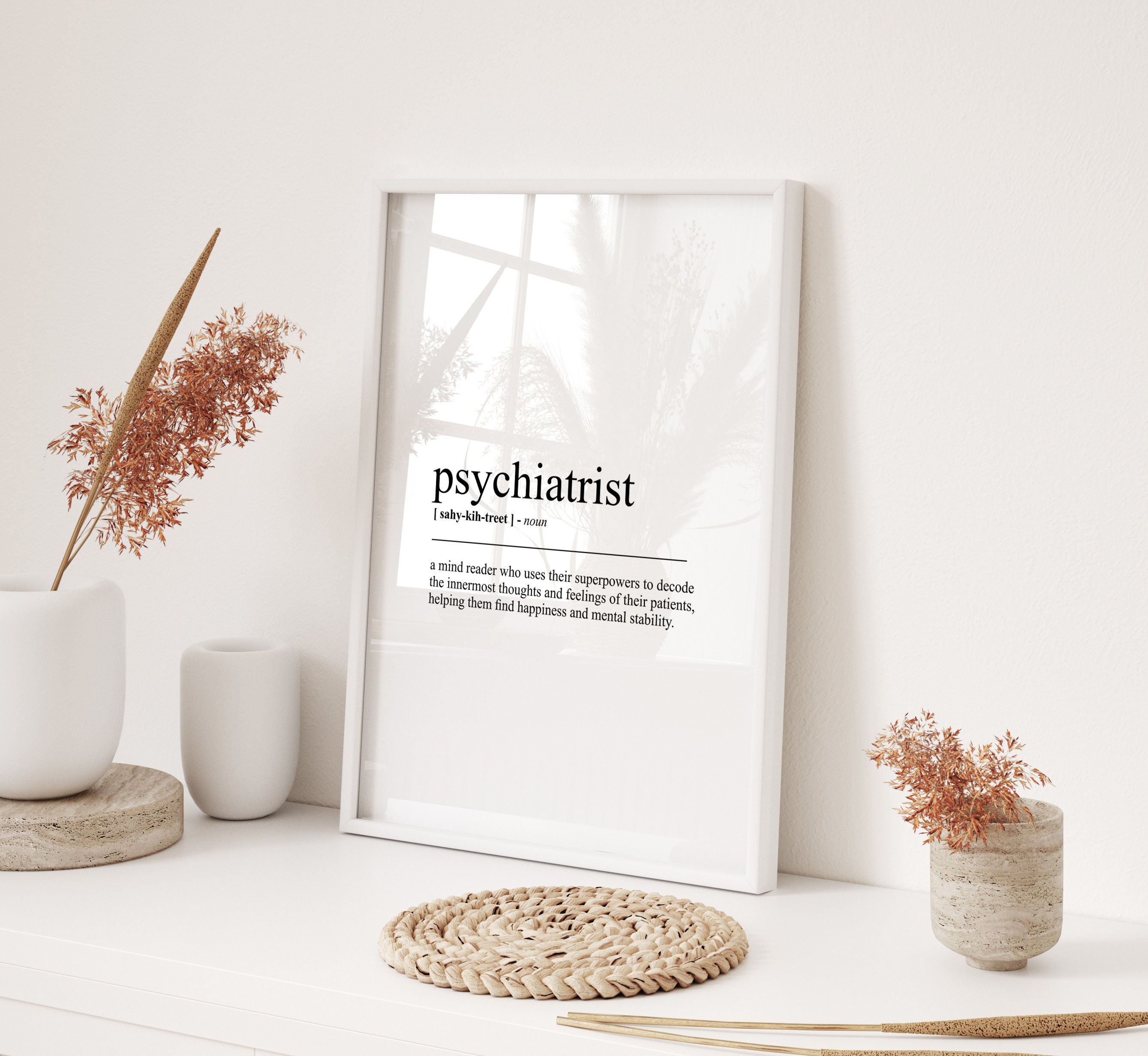 Psychiatrist Definition Print Gift for Psychiatrist Funny Humour Prints