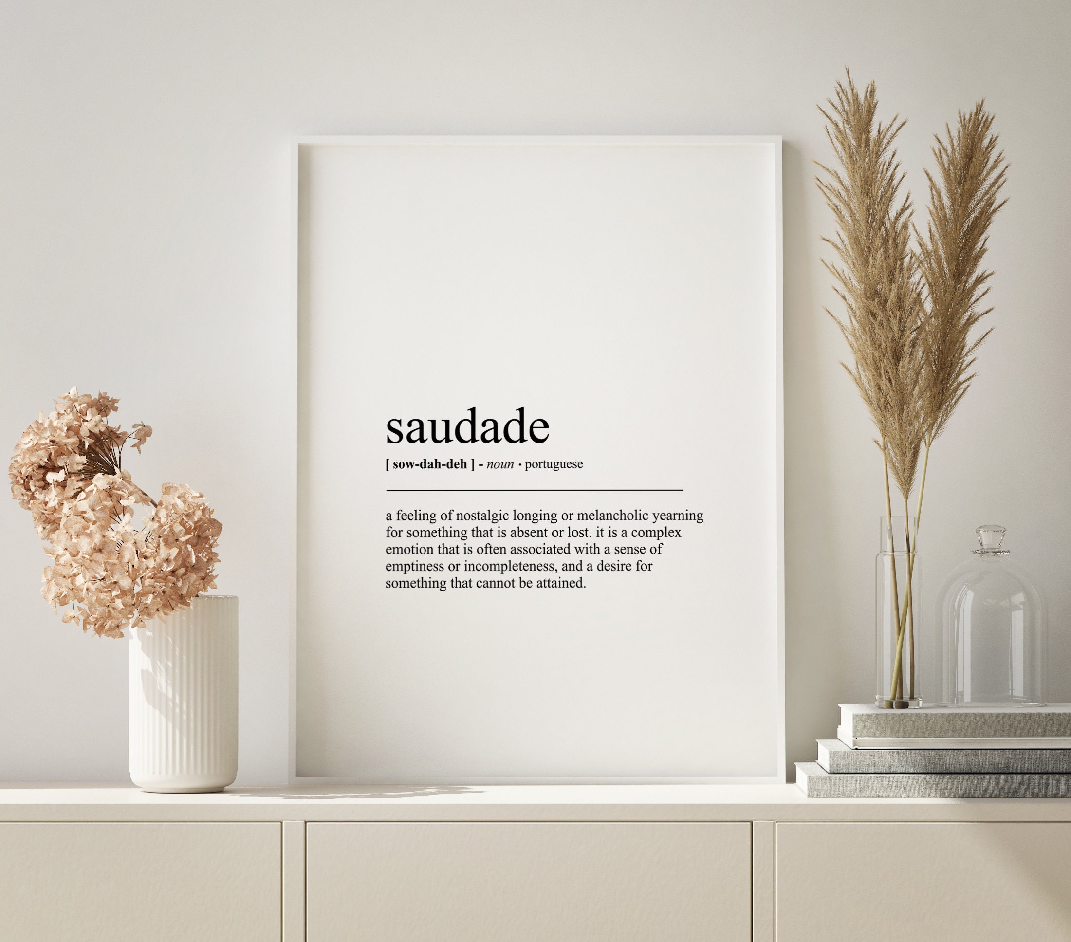 Saudade Definition Wall Art Printable Wall Decor (Instant Download) 