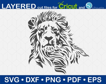 Lion Head Svg, Lion King SVG, Clipart Bestand Voor Cricut, Silhouet, Dierenkop, Vector Bestand, Png, Eps, Pdf, Dxf