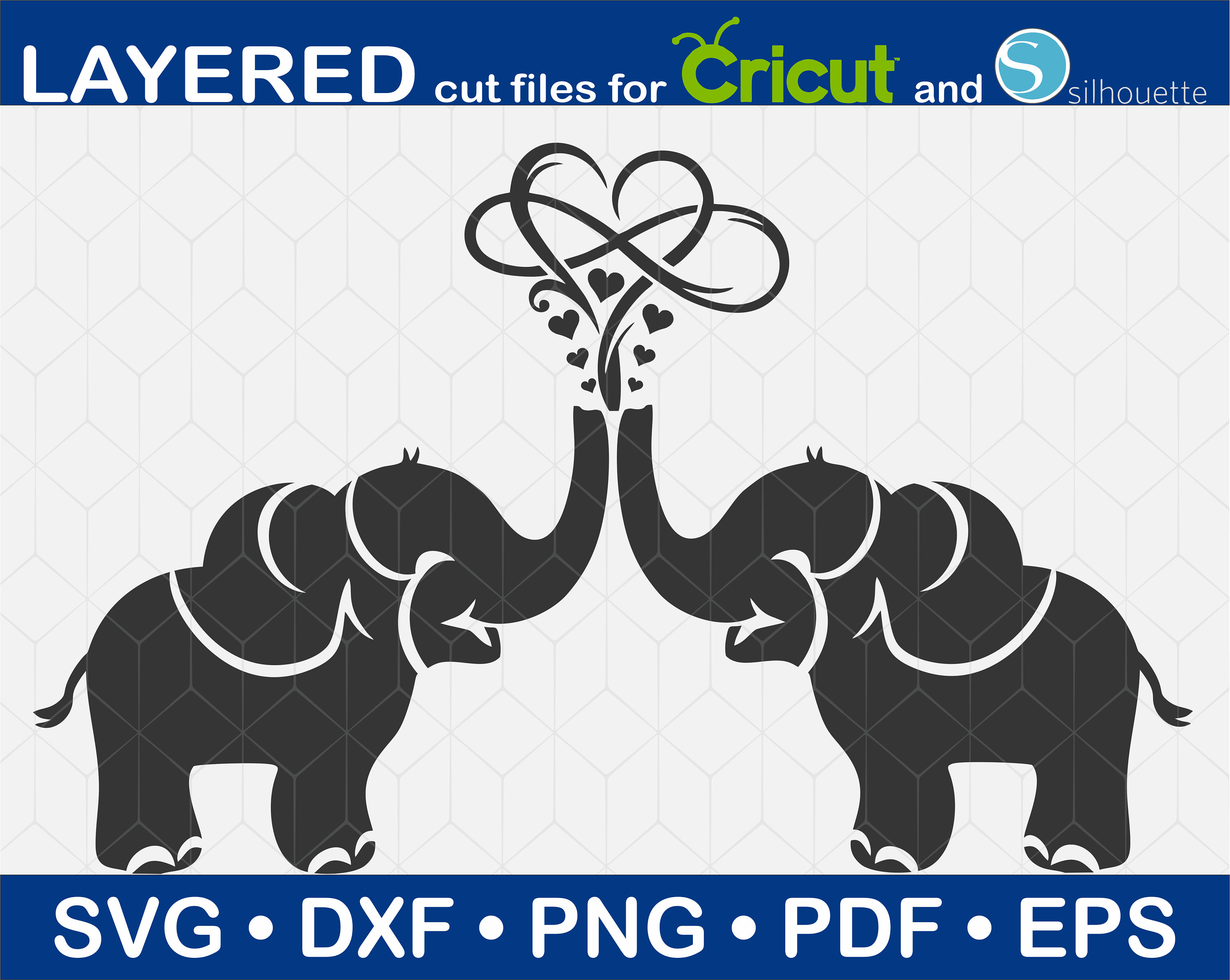Elefant Love Svg, Infinity Herz Svg, Baby Elefant - Sofort Digital Download, Süße Elefanten Datei, Cricut & Silhouette