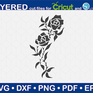Rose Svg, Rambler Svg, Flower - Instant Digital Download, Florar Vector File, Cricut And Silhouette, Dxf, Png, Pdf, Eps