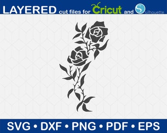 Rose Svg, Rambler Svg, Bloem - Instant Digital Download, Florar Vector File, Cricut En Silhouet, Dxf, Png, Pdf, Eps