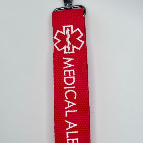 Custom Embroidered Medical Alert Bag Tag  Medical Alert ID Personalized Medical Alert Personal Medical Tag Medical Luggage Tag