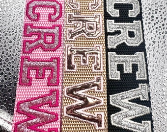 Glitter Foil Holographic Flight Crew Luggage Strap Designer Personalized! NEW COLORS ADDED!