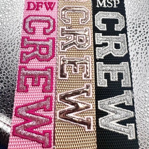 Glitter Foil Holographic Flight Crew Luggage Strap Designer Personalized! NEW COLORS ADDED!