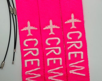 HOT Pink Flight Crew Luggage Tag! Flight Crew Tag