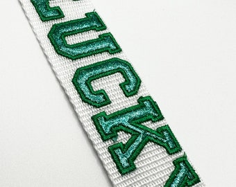 Glitter St.Patricks's Day Lucky  Embroidered Bag Tag! Traveler /Flight Attendant