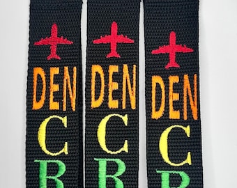 Rainbow  PRIDE  Flight Crew Luggage Strap Multi Colored Embroidered Tag w/D-ring Lobster Clasp New strap Colors!