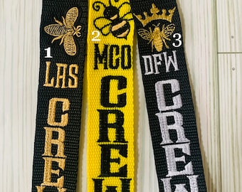 Spirit Queen Bee Flight Crew Luggage Strap Embroidered New Strap Colors!