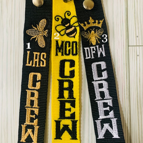 Spirit Queen Bee Flight Crew Luggage Strap Embroidered New Strap Colors!
