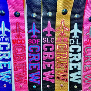 Glitter/FOIL Flight CREW Luggage Strap BLING  New Colors Added!