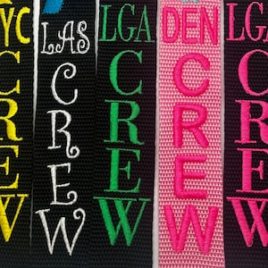 Design Your own Flight Crew Luggage Strap/Jet Tag Embroidered New Strap Colors Flight attendant Luggage tag image 5
