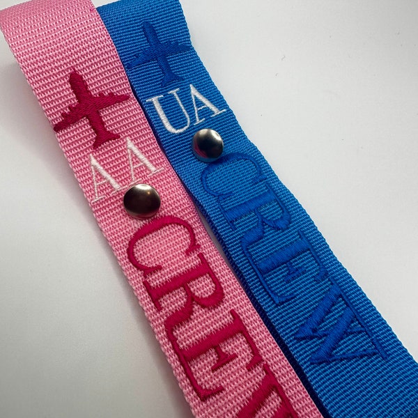 Double Sided Short Personalized Luggage strap New Colors Added! Traveler/Flight Attendant Accessories