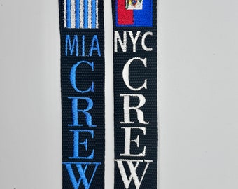 Double (2) International Flags Flight Crew Luggage Strap/Embroidered /New Strap Colors!