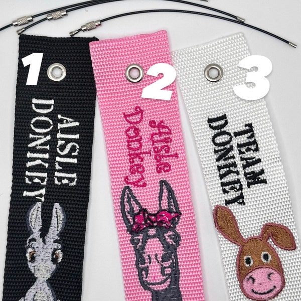 Aisle Donkey Flight Crew Luggage Strap Embroidered New Strap Colors!