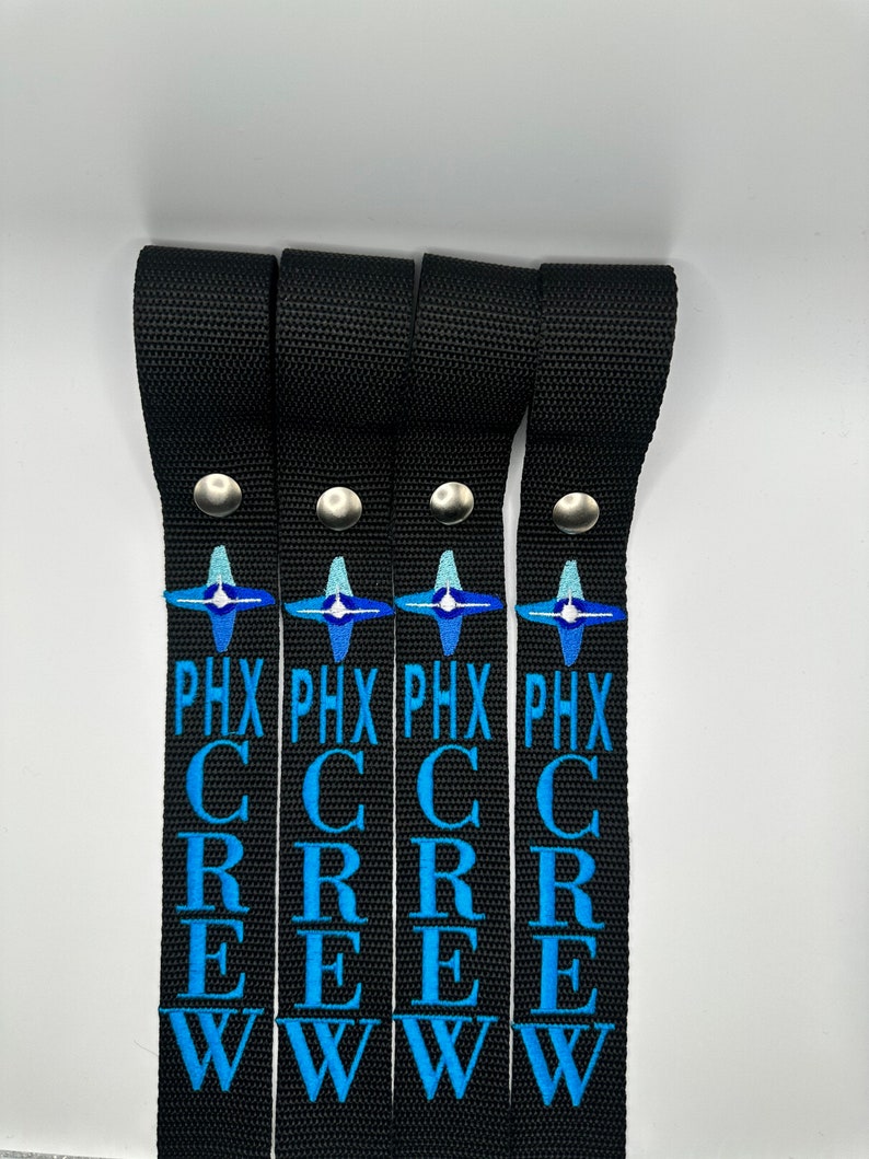 Design Your own Flight Crew Luggage Strap/Jet Tag Embroidered New Strap Colors Flight attendant Luggage tag image 7