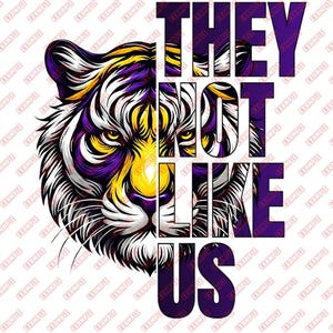 No son como nosotros - Tigre amarillo y morado - PNG - Imprimible - Sublimación - DTF - Descarga digital