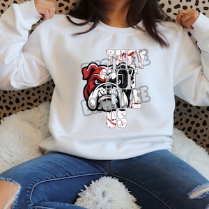 They Not Like Us - Bulldog - Black Red White - Digital Png Download