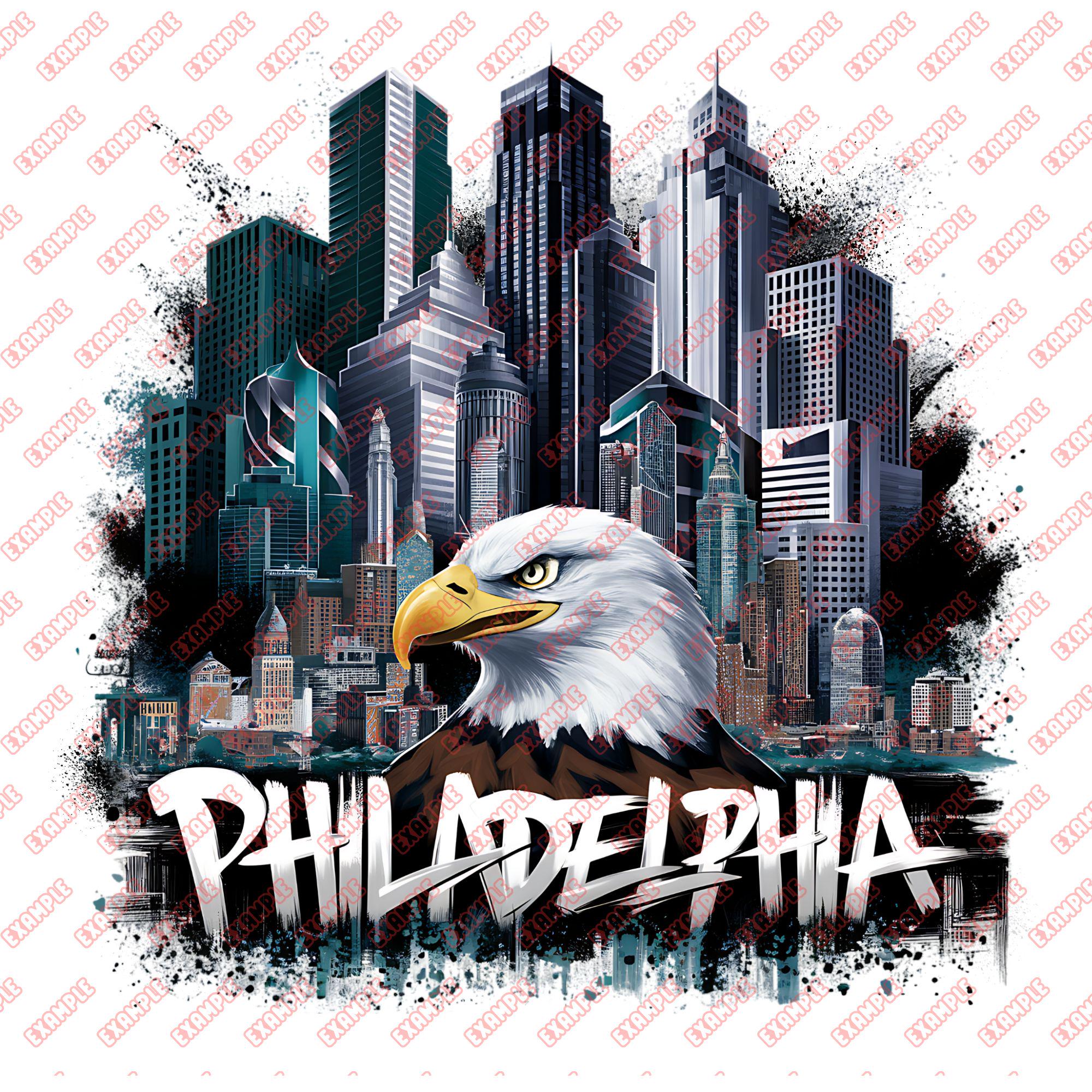 Philadelphia With Eagle Fan Art, PNG, Sports, Sublimation, Tshirt Design, Urban, Clipart, Cup, Instant Download, Football