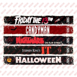 Halloween Horrorfilm VHS, Retro Halloween, VHS Tapes, PNG, Halloween Design, Sublimation, Dtf, digitaler Download, druckbar