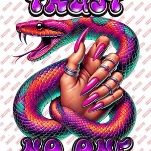 Vertrauen Sie niemandem, Schlange um Hand, Sublimation, Png, Digital, Download, Urban, Graffiti