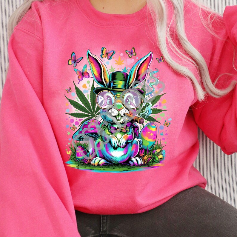 Easter Bunny Smoking A Blunt, Weed Marijuana Funny 420 Digital PNG ...