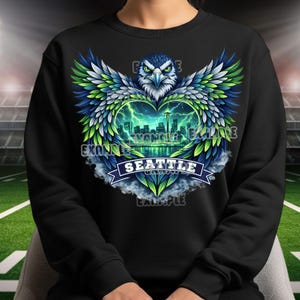 Seattle T-Shirt Design - Heart Skyline Vector Art - Digital Download for DTF, Sublimation, and PNG - Instant Download - Seattle Skyline