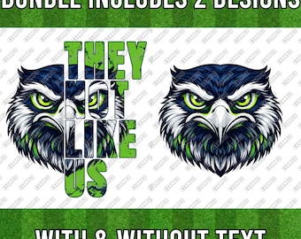 Seattle Football PNG / Non ci piacciono / Mascotte dell'uccello blu e verde / Arte dei tifosi sportivi / Download digitale istantaneo