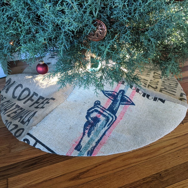 Burlap Coffee Bag Christmas Tree Skirt - Columbian Fairfield Single Origin