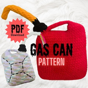 Gas can - PDF crochet PATTERN, jerry can, horror, fire, amigurumi, plushy, halloween, pillow, plushie, plush toy