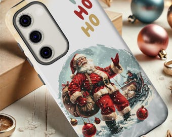 Vintage Santa Claus Christmas Phone Case | Ho Ho Ho Santa Claus Christmas Phone Case | Retro Santa Claus Phone Case for iPhone and Samsung