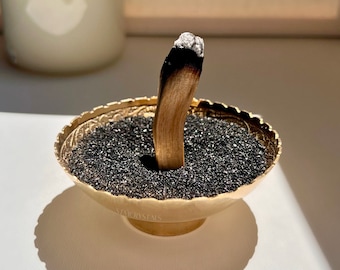 Gold Incense Holder: Palo Santo Smudge Bowl, Meditation Altar Gift