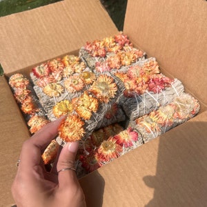 Wholesale Sunflower Sage Set,  Sage Bundles Smudge Sticks, Floral Smudge Kit, Bulk White Sage Sticks, Wholesale Smudge Sticks, Dried Flowers