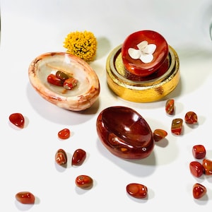 Carnelian Bowl | Hand Carved Crystal Bowl | You Choose | Carnelian Crystal | Carnelian Agate | Crystal Dish | Smudge Bowl