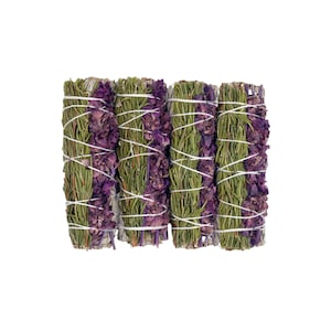 Lavender and Rosemary Sage Smudge Stick, White Sage Smudge Stick Bundles, Floral Smudge Kit, Bulk White Sage Sticks, Dried Rosemary Smudge