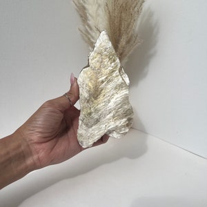 Losa de mica dorada - Rebanada mineral cruda para curación de cristal - Pieza de cristal grande - Rebanada de mica dorada - Piedra de mica para decoración del hogar Boho