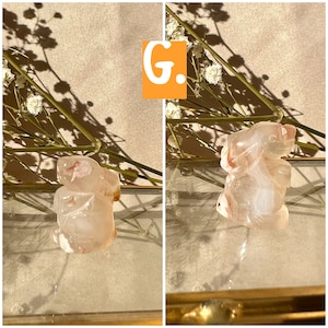 High Quality Flower Agate Rabbit Carvings | Bunny Crystal | Hand Carved Sakura Agate | YOU CHOOSE