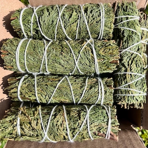 ORGANIC Cedar Bundles, Wholesale Smudge Set, Smudge Sticks, Smudge Kit, Bulk Cedar Smudge Sticks, Wholesale Smudge Sticks, Dried Cedar 4&quot;
