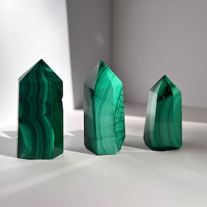 Malachite Crystal Tower | Crystal Wand | Malachite Mineral | Malachite Point | Natural Malachite Obelisk | Crystal Point