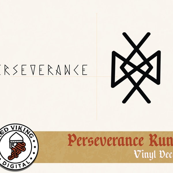 Add Norse mythology-inspired style with this Vinyl Decal featuring the powerful Bind Rune of "Perseverance" symbolizing strength and unity.